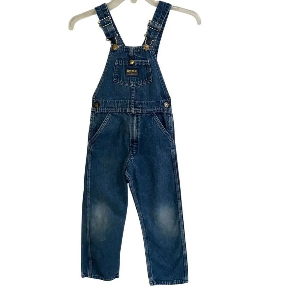 Vintage Oshkosh B’Gosh VestBak Overalls unisex 6X/7 Blue DenimCotton made in USA